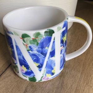 Anthropologie floral mug M Monogram